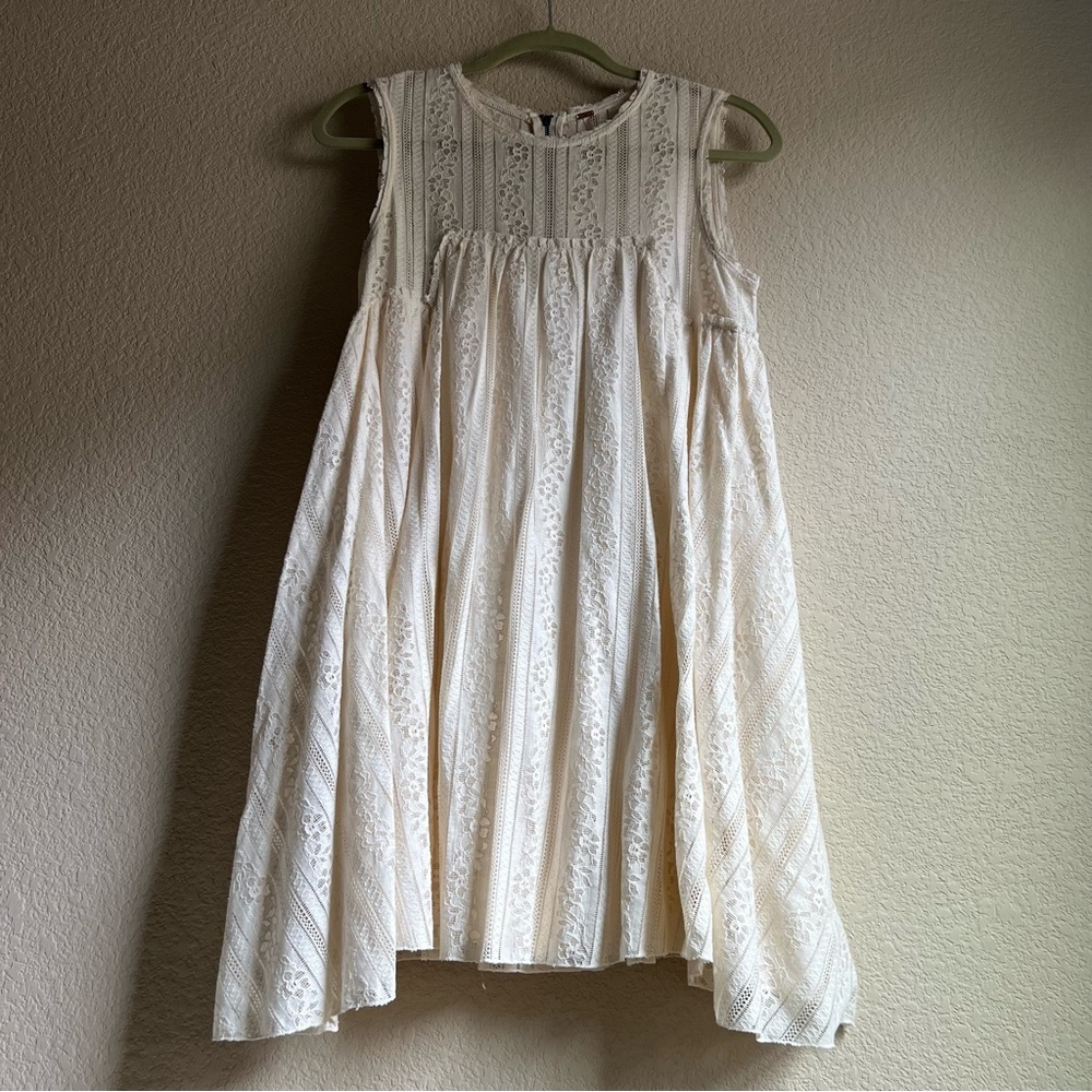 Free People Tu Es La Cream White Lace Sleeveless Mini Dress, size S - Picture 9 of 16